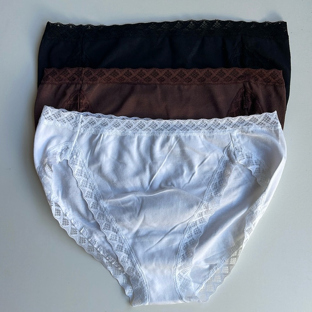 (3) New Natori Bliss French Cut Brief Panties Medium Gem